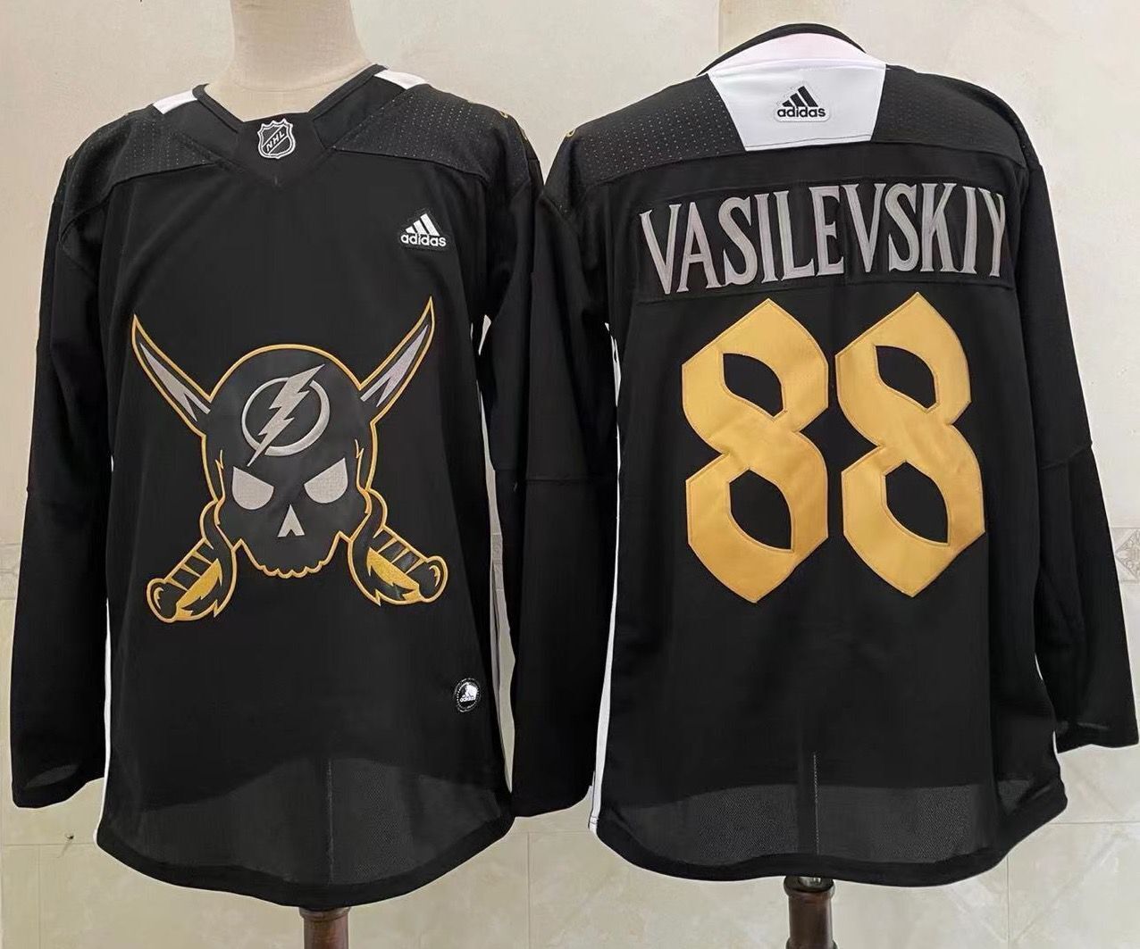Men Tampa Bay Lightning #88 Vasilevskiy Black 2026 Adidias NHL Jersey style 002